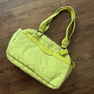 Chartreuse Coach bag with Matching Wallet